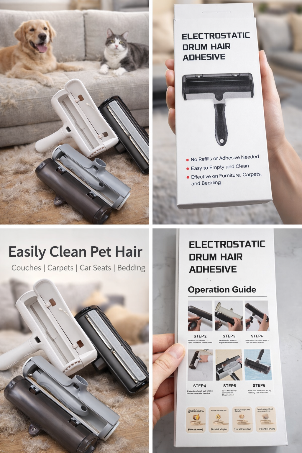 ClevaNest™ Pet Hair Remover Roller – Effortless Fur & Lint Cleaning